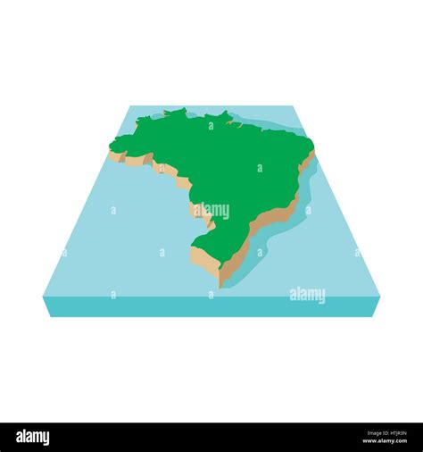 El Icono Del Mapa De Brasil Estilo De Dibujos Animados El Icono Del