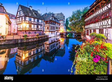 Strasbourg Alsace France Traditional Half Timbered Houses Of Petite