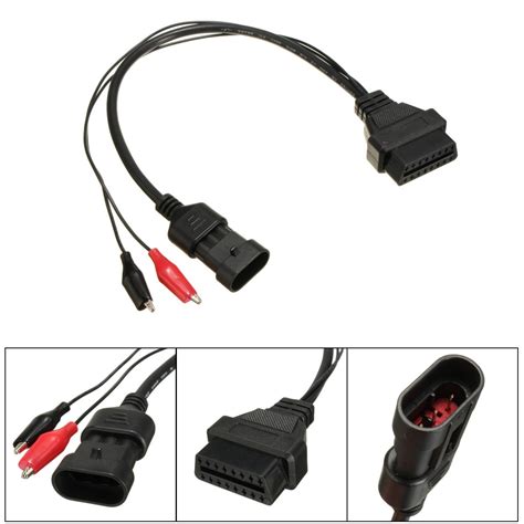 16pin Obd2 To 3pin Obd1 Diagnostic Cable Adaptor Detection For Fiat Alpha Romeo