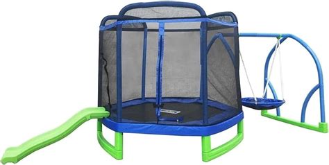 Athletic Trampolin De Pies Con Resbaladilla Y Columpio Brincol N Con