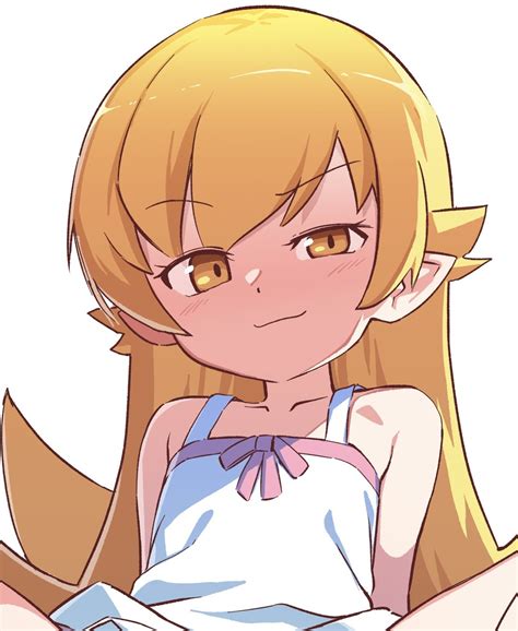 Orenjipiiru Oshino Shinobu Monogatari Series Highres Arms At Sides Bare Arms Blonde Hair