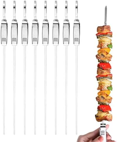 Skewers For Grilling 17 8 PCS Metal Stainless Steel Skewers For