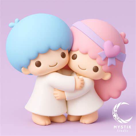 🌃 Little Twin Stars Kiki & Lala cartoon style 3D STL - Kawaii Sanrio ...