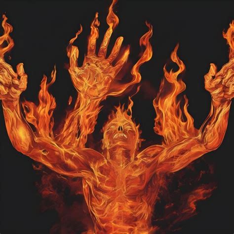 Premium Photo Ai Haunting Image Of Human Arms Rising From The Fiery