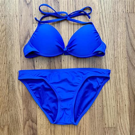 Xhilaration Women's Blue Bikinis-and-tankini-sets | Depop
