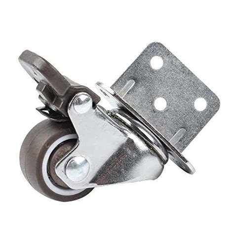 Howdia Swivel Plate Caster Wheels With Brake L Bracket Side Mount