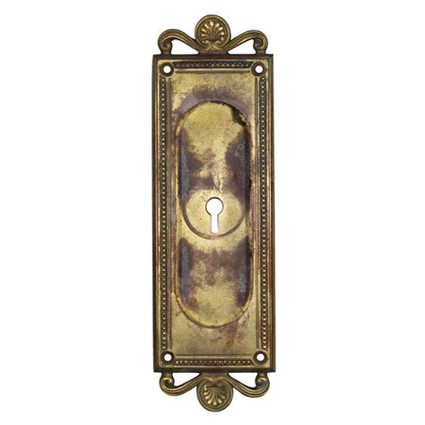 Antique Cast Brass Pocket Door Plate Amherst By Yale And Towne C 1910