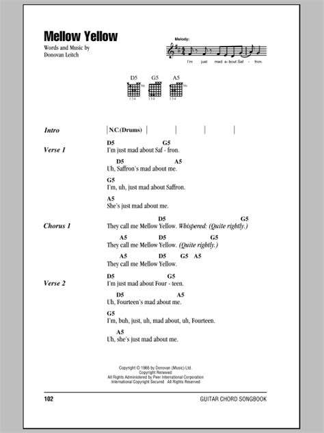 Mellow Yellow by Donovan - Guitar Chords/Lyrics - Guitar Instructor