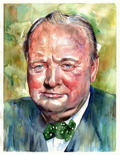 Winston Churchill Portrait Art Print By Suzann Sines Portrait Art