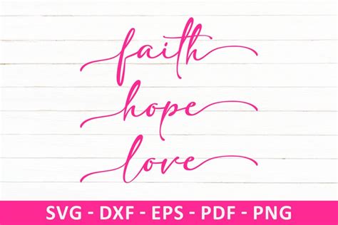 Faith Hope Love Svg Breast Cancer Svg Pink Ribbon