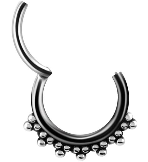 ARGOLLA SEPTUM HELIX ACERO QUIRÚRGICO DISEÑO TRIBAL MICROGRANULADO