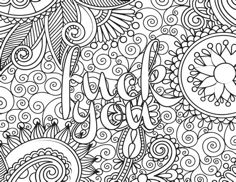 Adult Coloring Book Page Fuck You Etsy