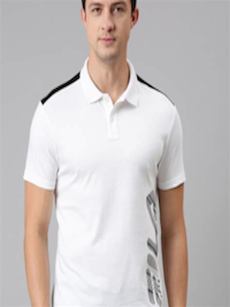 Buy FILA Men White Solid Polo Collar Organic Cotton Somnath T Shirt ...