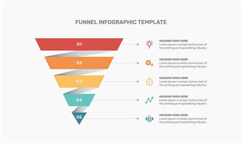 Funnel infographic design template with 5 steps 26298113 Vector Art at ...