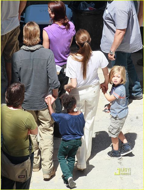 Shiloh And Zahara Jolie Pitt World War Z Set Visit Photo 2554245 Angelina Jolie Brad Pitt