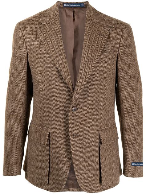 Brown Camel Wool Herringbone Pattern Sport Coat From Polo Ralph Lauren