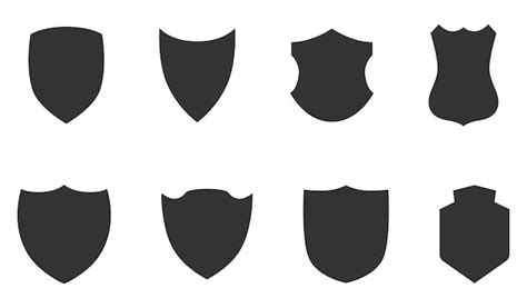 Premium Vector Police Badge Shape Vector Military Shield Silhouettes