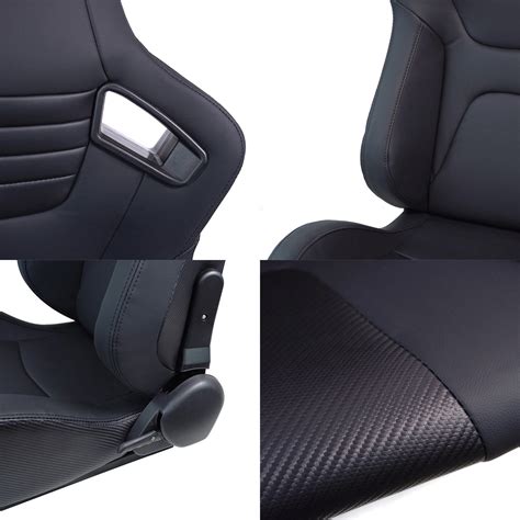 Auto Sports Bucket Seat Racing Seat Universal Fit Most Car Seats PVC ...