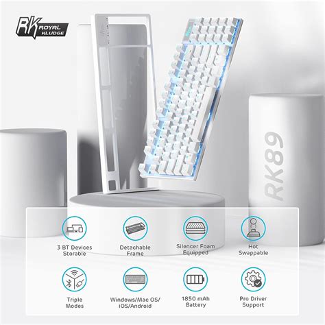 RK ROYAL KLUDGE RK Triple Mode BT G USB C Hot Swappable Mechanical Keyboard Keys