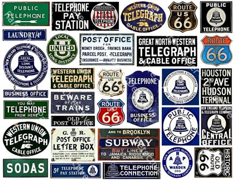 Travel Sign Stickers Telephone Telegraph Route Miniature Signs