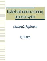 Assessment 2 Establish And Maintain Accounting Information System