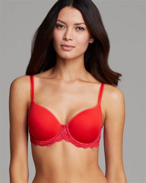 Lyst Wacoal Contour Bra Embrace Lace In Red