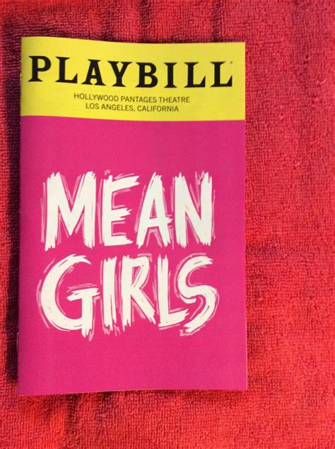 Playbill Mean Girls 2023 Hollywood Pantages Theatre Los Angeles Musical