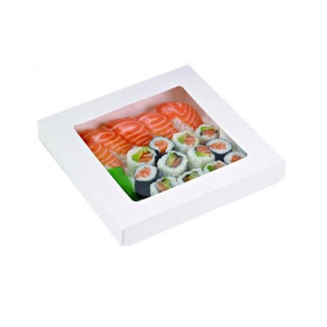 Caja Cuadrada De Cart N Blanco Con Tapa Ventana Kray