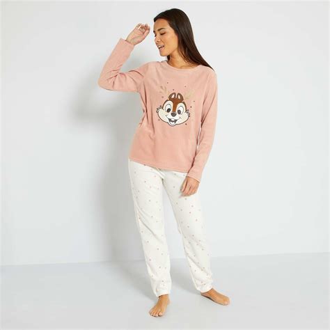 Pyjama Disney boîte cadeau femme rose écru Kiabi 18 00