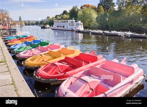 River Cruise And Pleasure Boat On The Dee At Chester Stock Photo Alamy