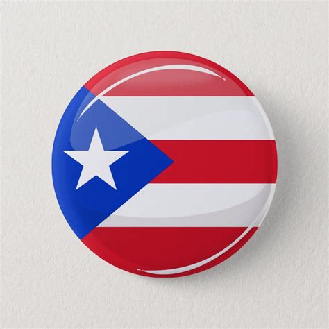 Shiny Round Puerto Rican Flag Button Zazzle Proyectos