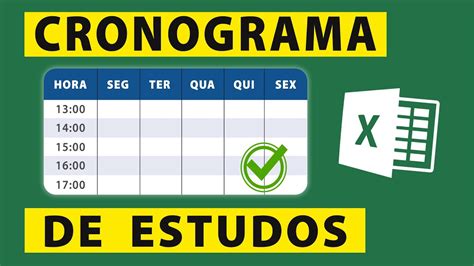 Como Fazer Um CRONOGRAMA De Estudos No Excel Tutorial Como Estudar