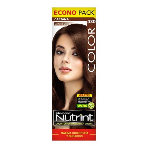 Tinte para cabello Xiomara Nutrint 430 castaño dorado 130 g Walmart