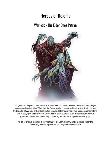 Warlock The Elder Ones Patron 5th Edition Subclass Dungeon