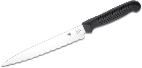 Spyderco Kitchen Utility Knife 6.5" Serrated Blade, Black Polypropylene ...