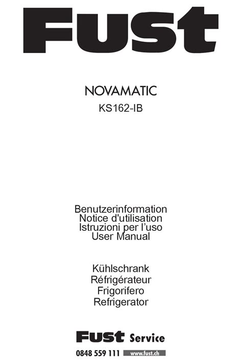 Fust Novamatic Ks162 Ib User Manual Pdf Download Manualslib