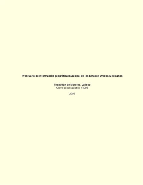 PDF Prontuario de Información Geográfica Municipal CERRO GORDO