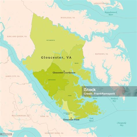 Va Gloucester County Vector Map Green Stock Illustration - Download ...