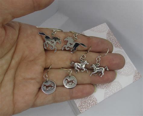 Sterling Silver Horse Earrings Etsy