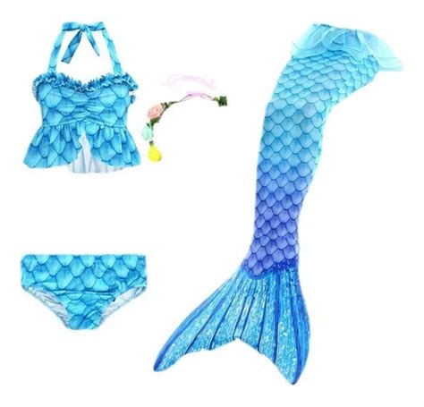 Kit De Cola De Sirena Con Bikini Sin Monofin De Niños Meses sin interés