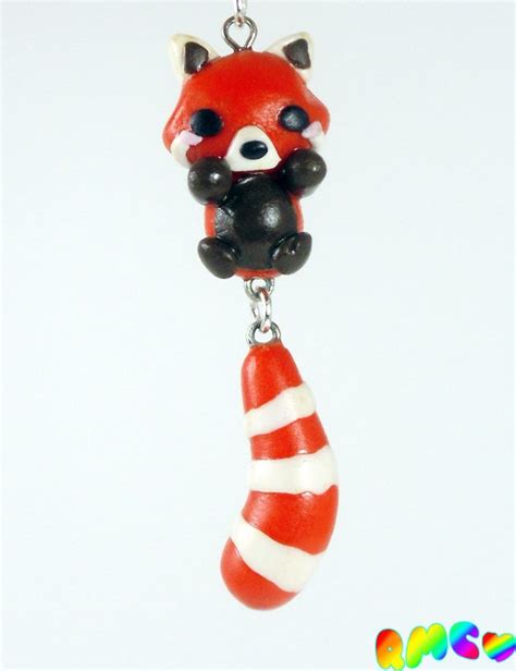 Cute Kawaii Polymer Clay Red Panda Charm