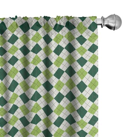 Ambesonne Geometric Curtains Vintage Diamond Line Pair Of 28x84