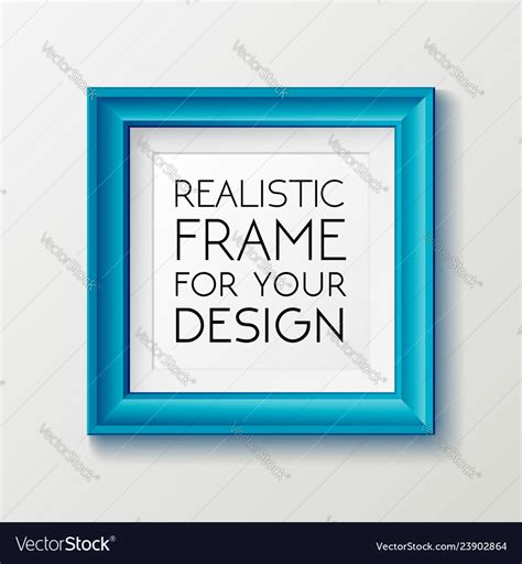 Realistic Square Blue Frame Template Frame Vector Image