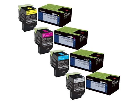 Lexmark 801H BK C M Y High Yield Return Program Toner 4 Pack EBay