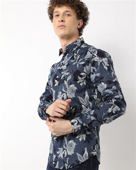 Floral Print Slim Fit Shirt Jiomart