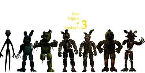 My Favorites Characters Of Fnaf 3 V3 By Mauricio2006 On Deviantart