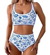 Amazon Mooslover Women Cutout One Shoulder High Waisted Bikini High Cut Two Piece Swimsuits