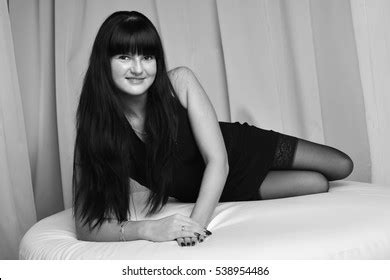 Sexy Brunette Lingerie Black Shoes Sitting Stock Photo 166758017 Shutterstock