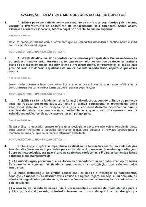 Avaliação de Didática do ensino Superior AVALIAÇÃO DIDÁTICA E