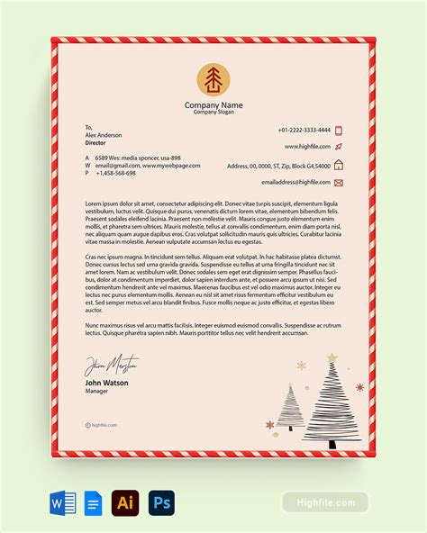 Free Christmas Letterhead Templates - Highfile